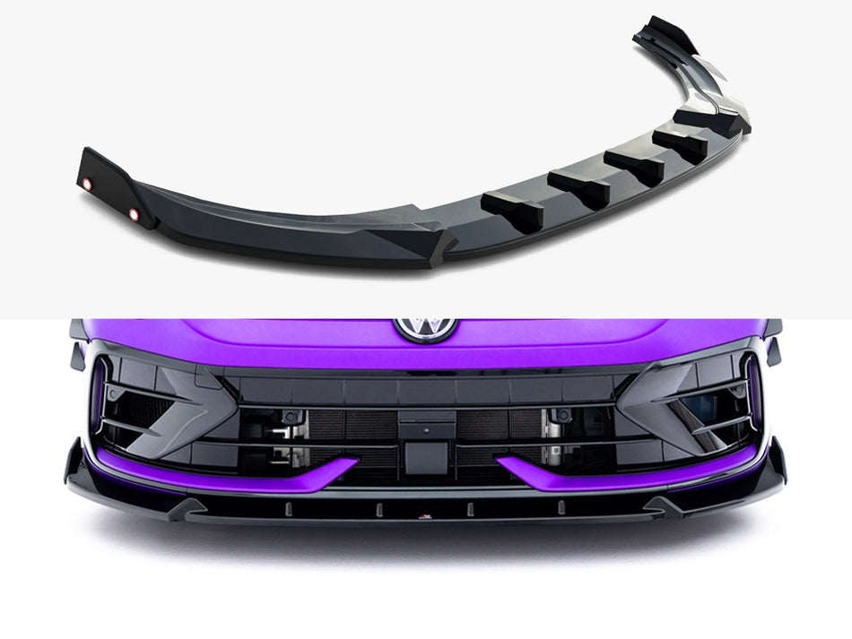 Maxton Front Splitter V.3 + Flaps Volkswagen Golf R Mk8 Facelift