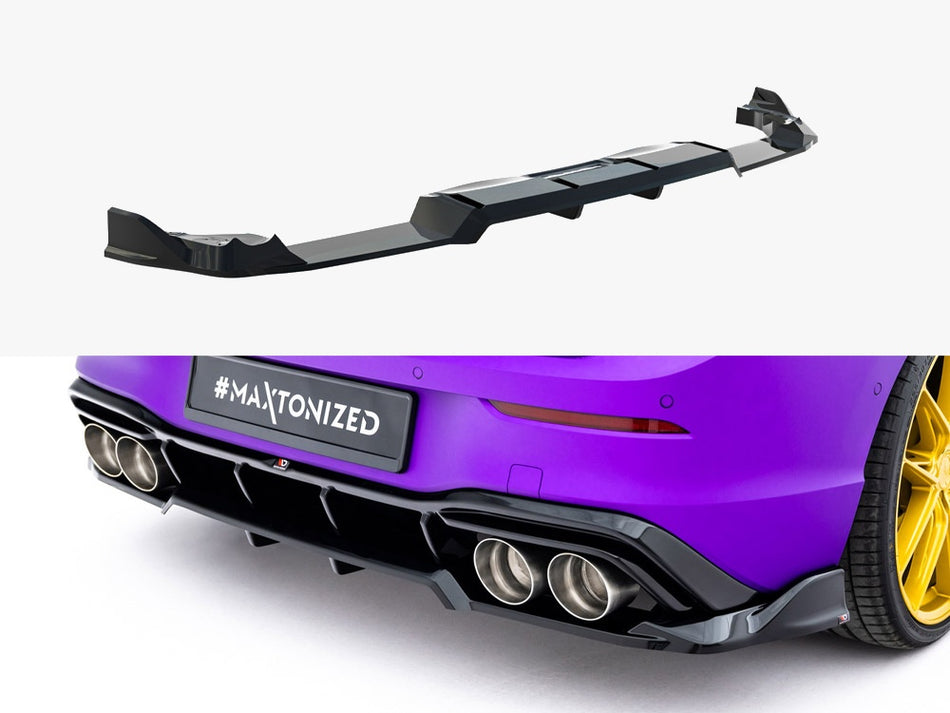Maxton Rear Splitter (Vertical Bars) V.1 Volkswagen Golf R Mk8 / Mk8 Facelift