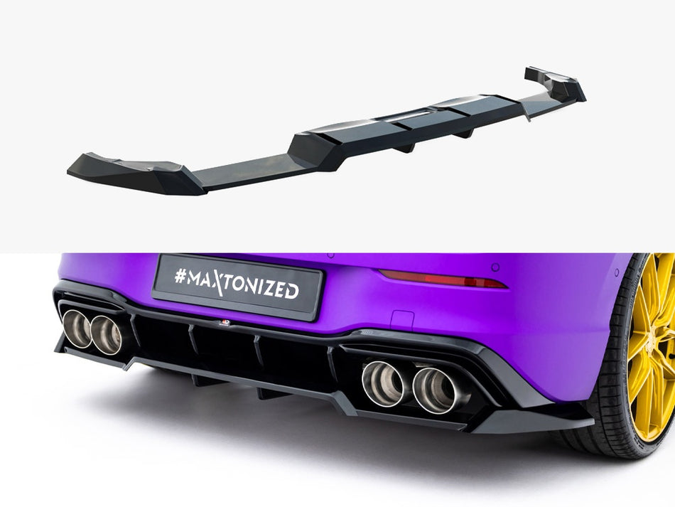 Maxton Rear Splitter (Vertical Bars) V.2 Volkswagen Golf R Mk8 / Mk8 Facelift