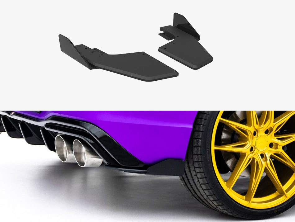 Maxton Street PRO Rear Side Splitters V.2 + Flaps Volkswagen Golf R Mk8 / Mk8 Facelift