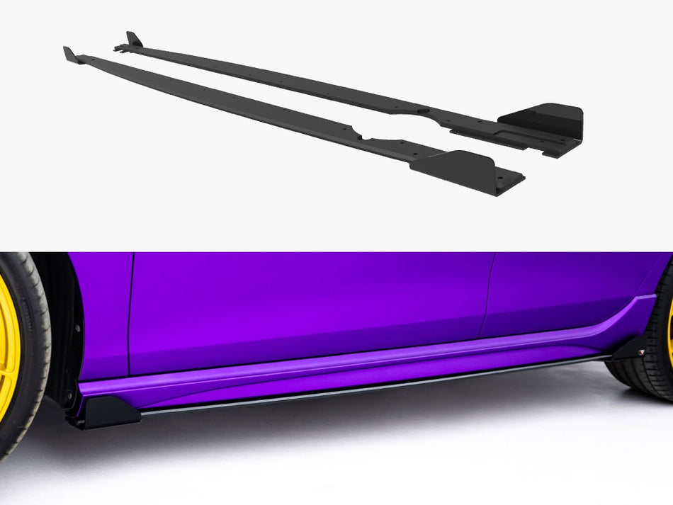 Maxton Street PRO Side Skirts Diffusers + Flaps Volkswagen Golf R Mk8 / Mk8 Facelift