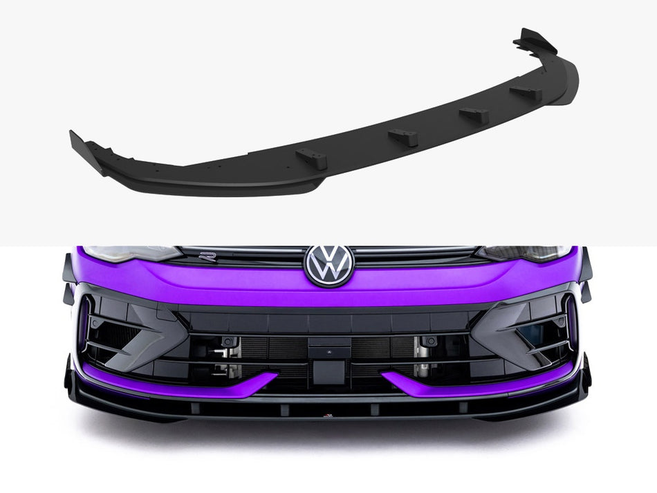 Maxton Street PRO Front Splitter + Flaps Volkswagen Golf R Mk8 Facelift