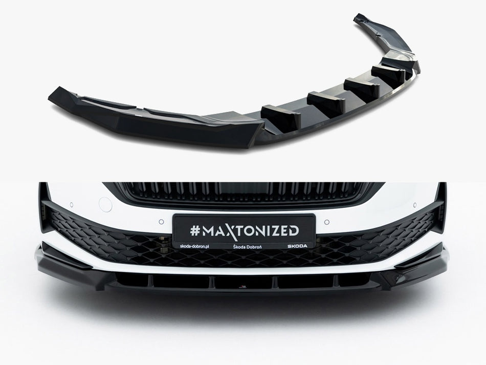 Maxton Front Splitter Skoda Octavia Sportline Liftback / Estate Mk4 Facelift