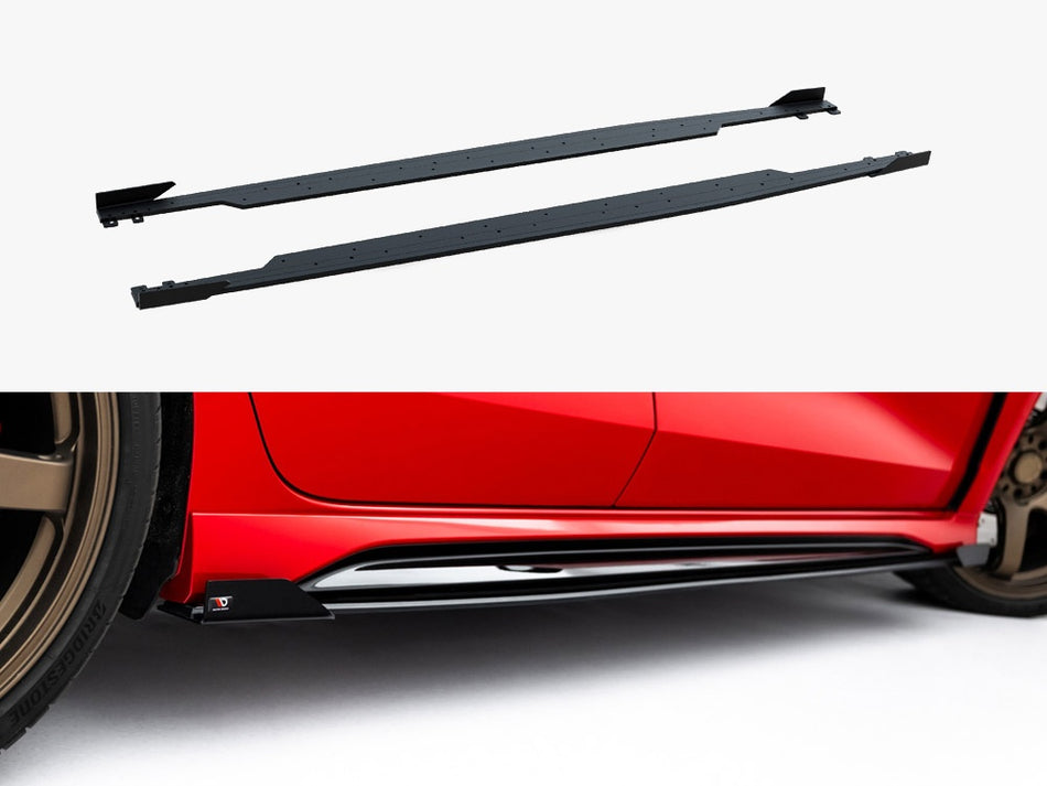 Maxton Street PRO Side Skirt Diffusers + Flaps Audi RS3 Sedan 8Y Facelift