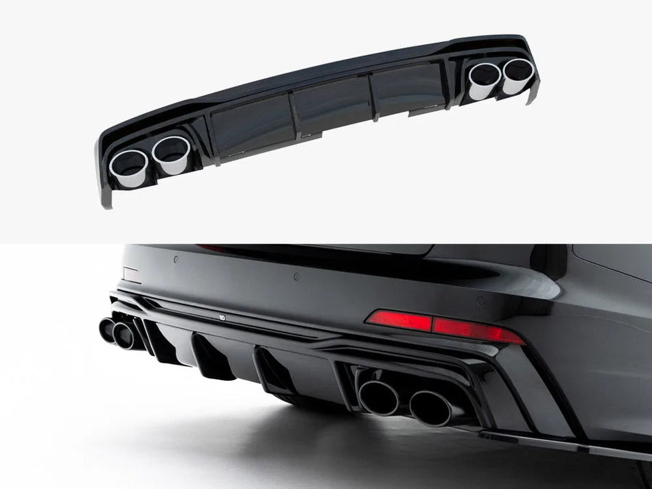Maxton Rear Valance + Exhaust Ends Imitation Audi A6 S-Line / S6 C8 / C8 Facelift
