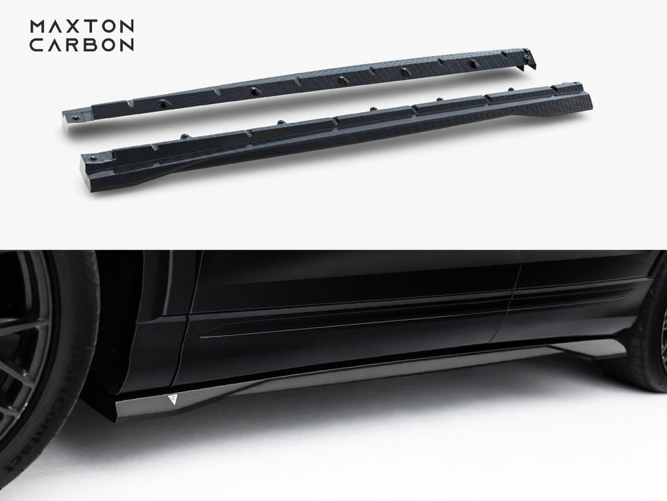 Maxton Prepreg Carbon Fiber Side Skirts Audi SQ8 / Q8 S-Line Mk1 Facelift