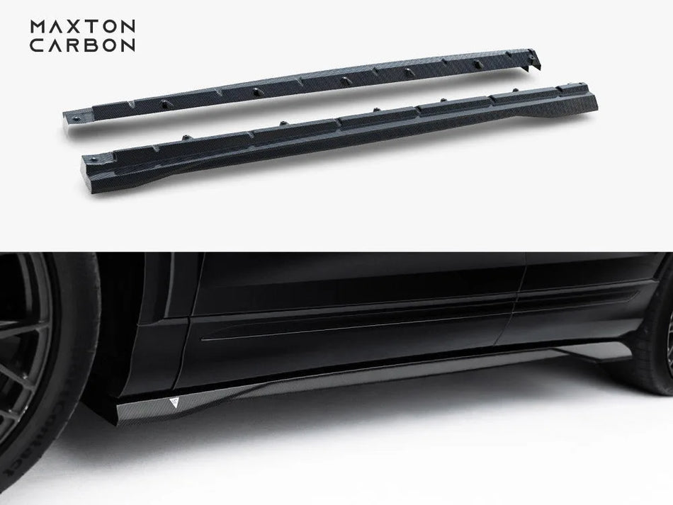 Maxton Prepreg Carbon Fiber Side Skirts Audi SQ8 / Q8 S-Line Mk1 Facelift