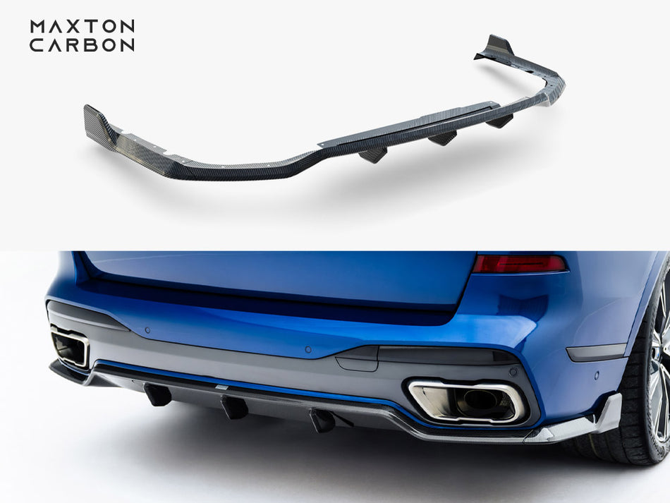 Maxton Prepreg Carbon Fiber Rear Diffuser BMW X7 M-Pack G07 / G07 Facelift (version with towbar)