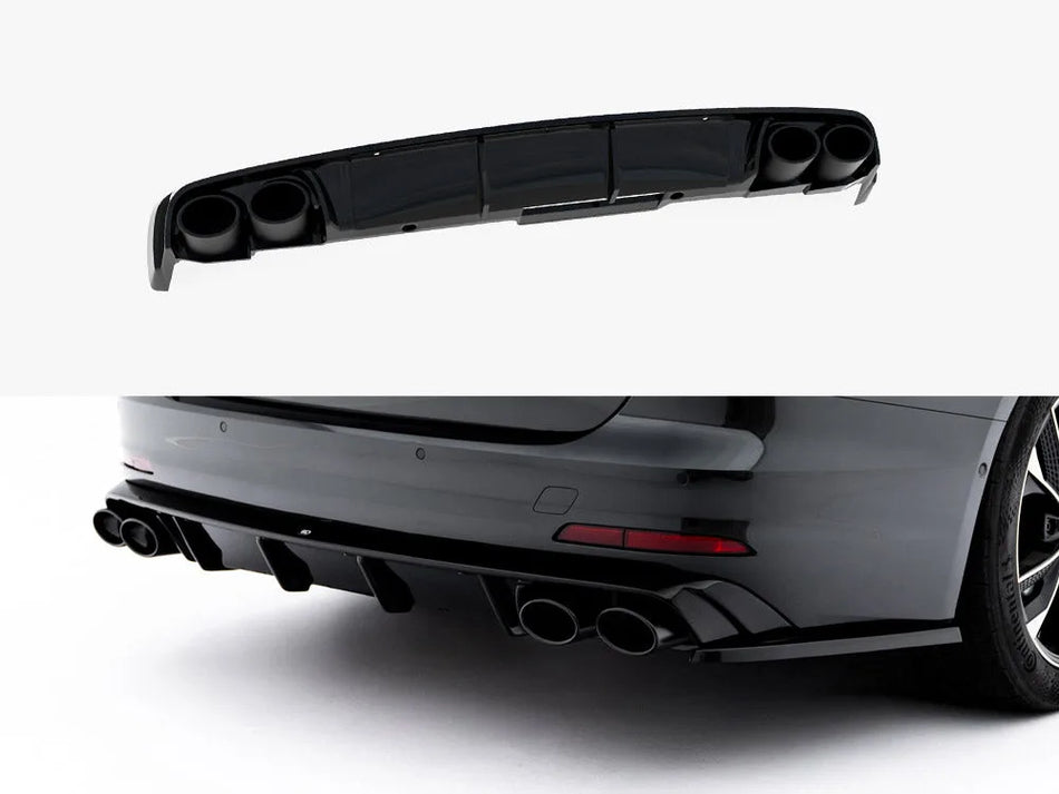 Maxton Rear Valance + Exhaust Ends Imitation Audi A6 Sedan / Avant C8 / C8 Facelift