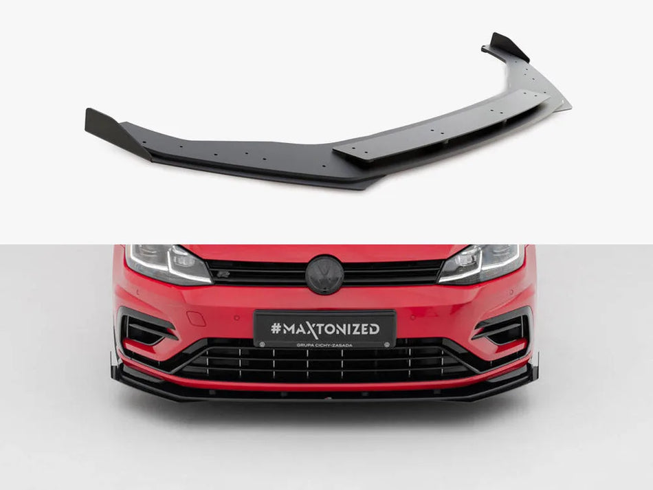 Maxton Street PRO Front Splitter + Flaps Volkswagen Golf R / R-Line Mk7 Facelift
