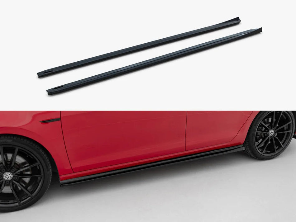 Maxton Side Skirts Diffusers V.4 Volkswagen Golf R / R-Line Mk7 Facelift