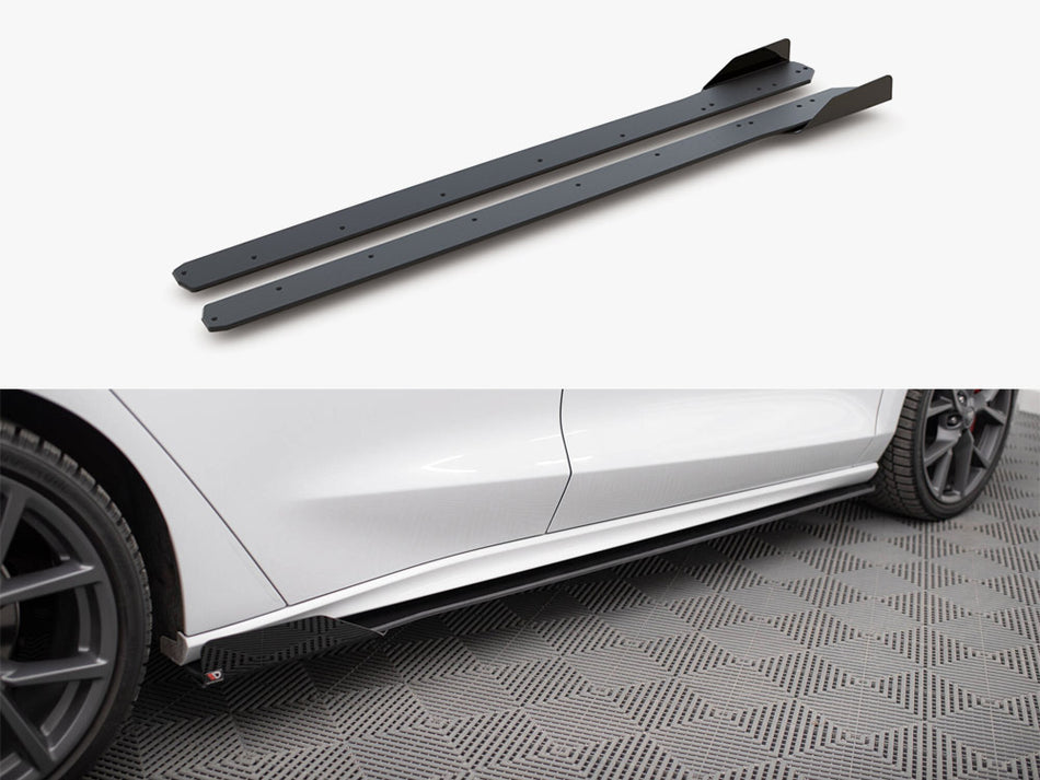 Maxton Street PRO Side Skirt Diffusers + Flaps Ford Focus ST / ST-Line Mk4