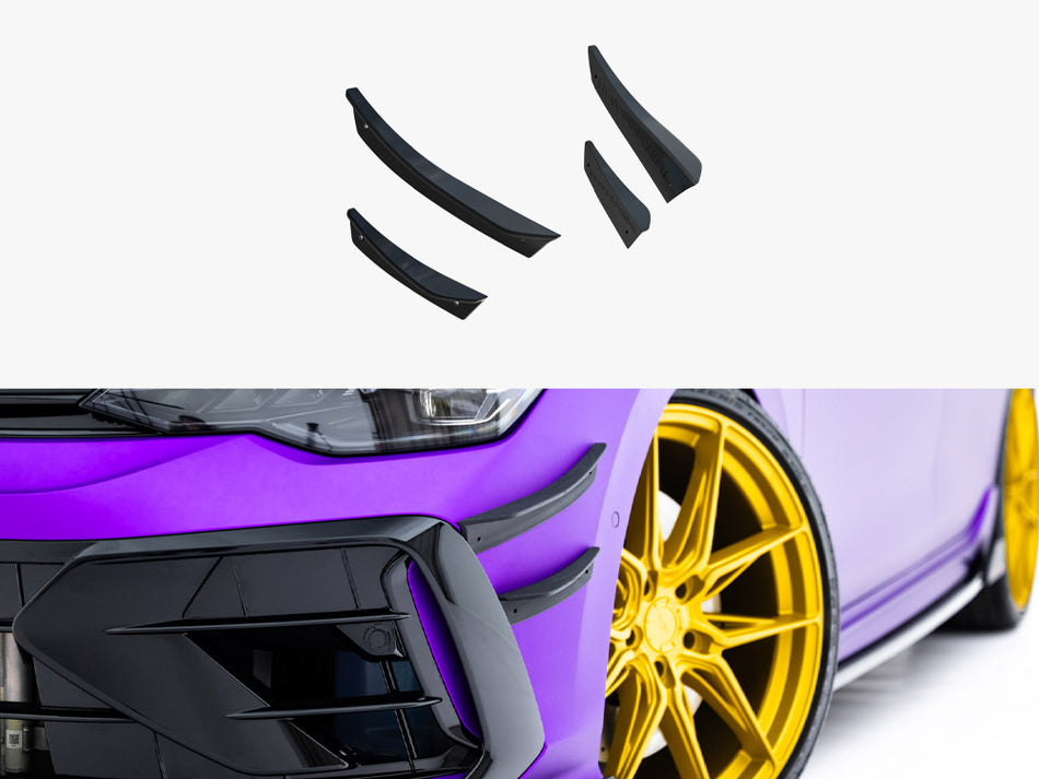 Maxton Front Bumper Wings (Canards) Volkswagen Golf R Hatchback / Variant Mk8 Facelift