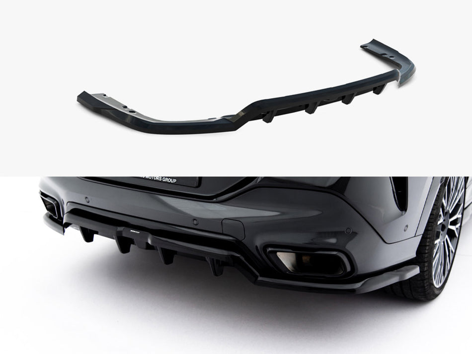 Maxton Central Rear Splitter (Vertical Bars) V.1 BMW X6 M-Pack G06 Facelift