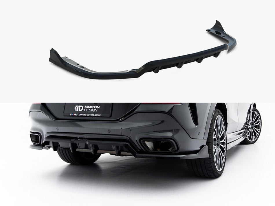 Maxton Central Rear Splitter (Vertical Bars) V.2 BMW X6 M-Pack G06 Facelift
