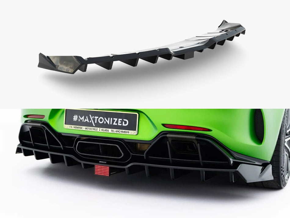 Maxton Rear Splitter (Vertical Bars) + LED Mercedes-AMG GT R C190 Facelift