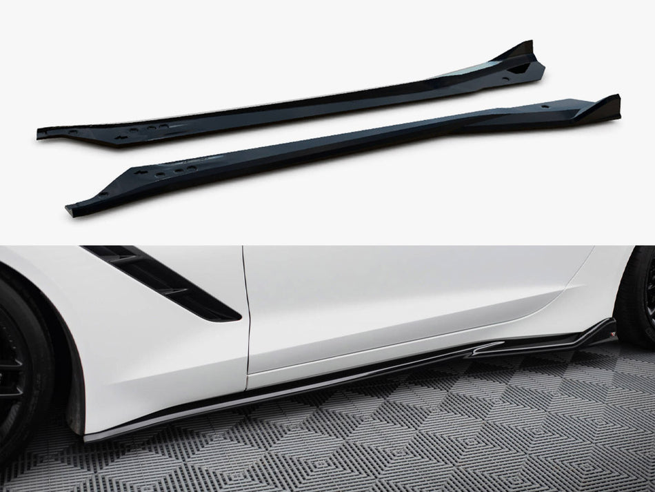 Maxton Side Skirt Diffusers V.2 Chevrolet Corvette Stingray C7
