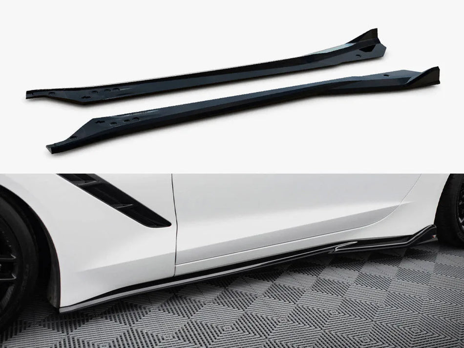 Maxton Side Skirt Diffusers V.2 Chevrolet Corvette Stingray C7