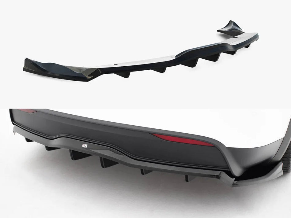 Maxton Rear Splitter (Vertical Bars) V.2 Tesla Model X Mk1 Facelift