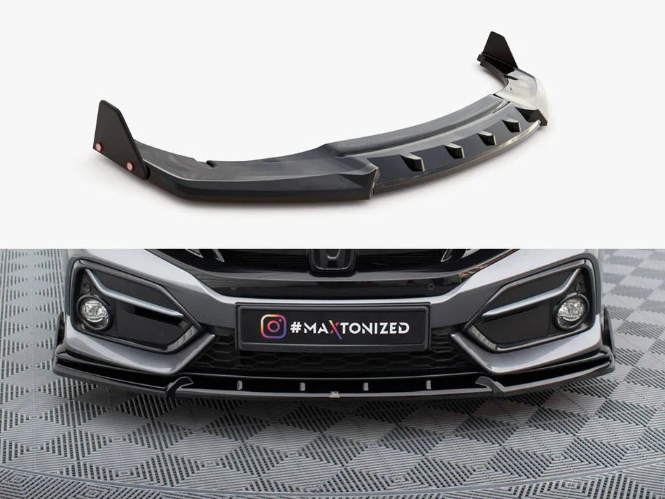 Maxton Front Splitter V.1 + Flaps Honda Civic Sport Mk 10