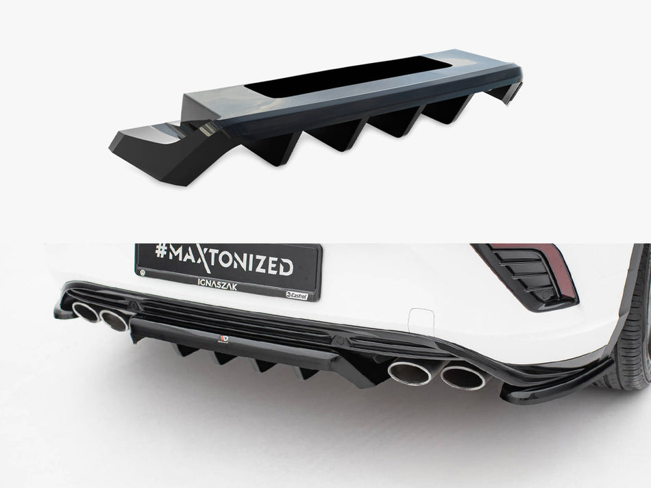 Maxton Rear Splitter (Vertical Bars) Volkswagen T-Roc R Mk1