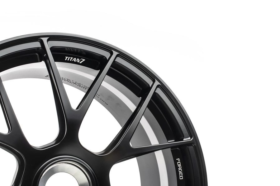 Titan 7 Forged Aluminium Wheel - T-S7 20x9.5 Centerlock ET 50 in Machine Black