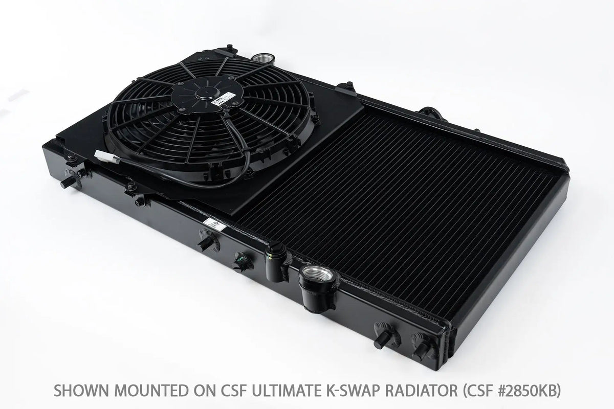 92-00 Civic All-Aluminum Fan Shroud w/ 12-inch SPAL Fan - Black