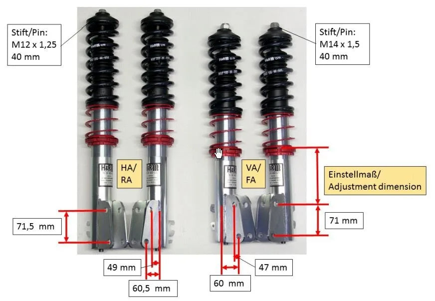H&R Monotube Coil Overs - 29105-1