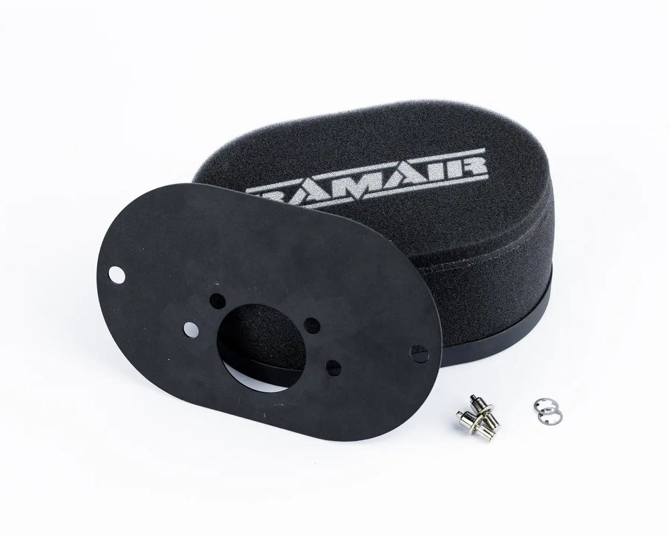 Ramair Carburettor Foam Air Filter with Baseplate to fit SU HS6 (Mini Offset) - 100mm Internal Height