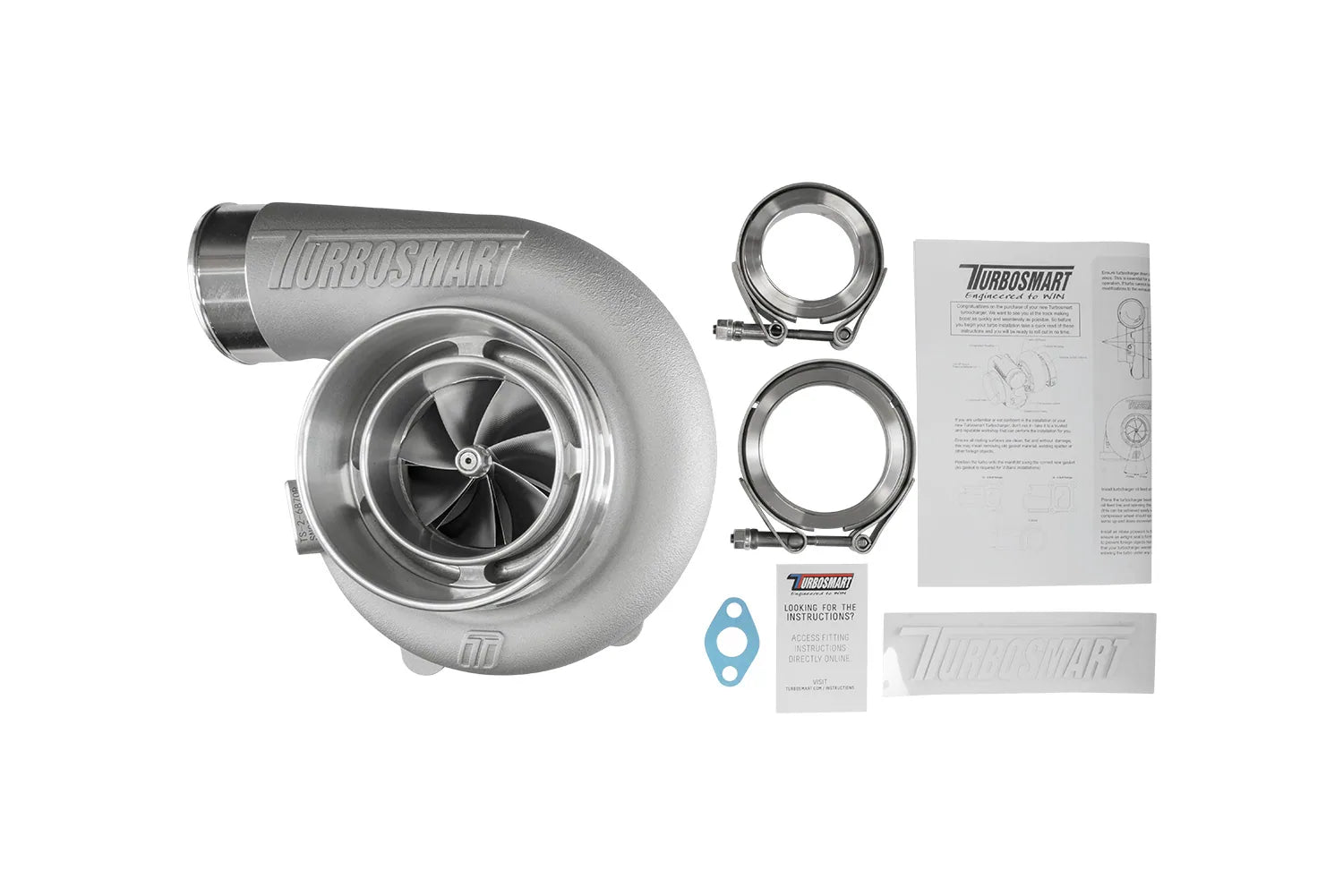 Turbosmart TS-2 Turbocharger (Water Cooled) 6870 (Kompact) V-Band Reverse Rotation 1.07AR Externally Wastegated