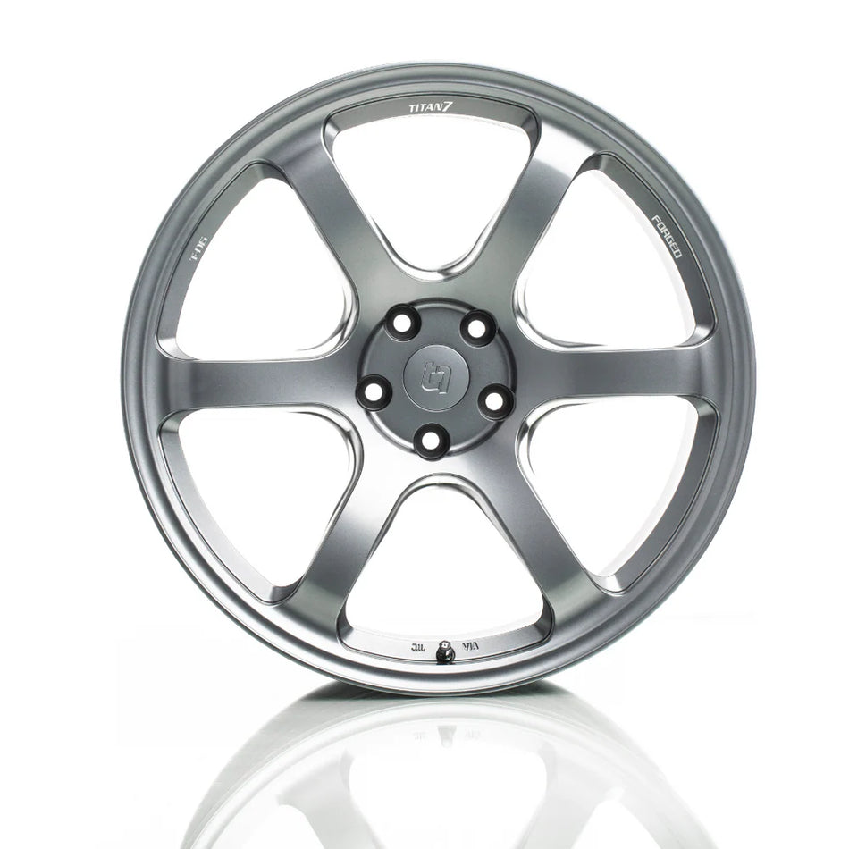 Titan 7 Forged Aluminium Wheel - T-D6 20x12 5X114.3 ET 25 CB 64.15 in Satin Titanium