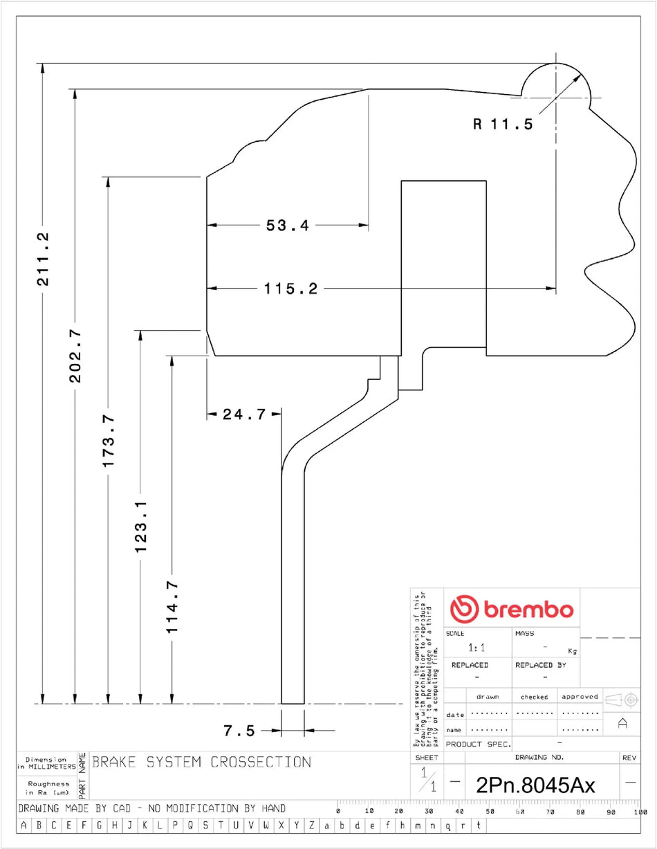 Brembo 345mm big brake conversion - 4 Piston GT/M Monoblock caliper