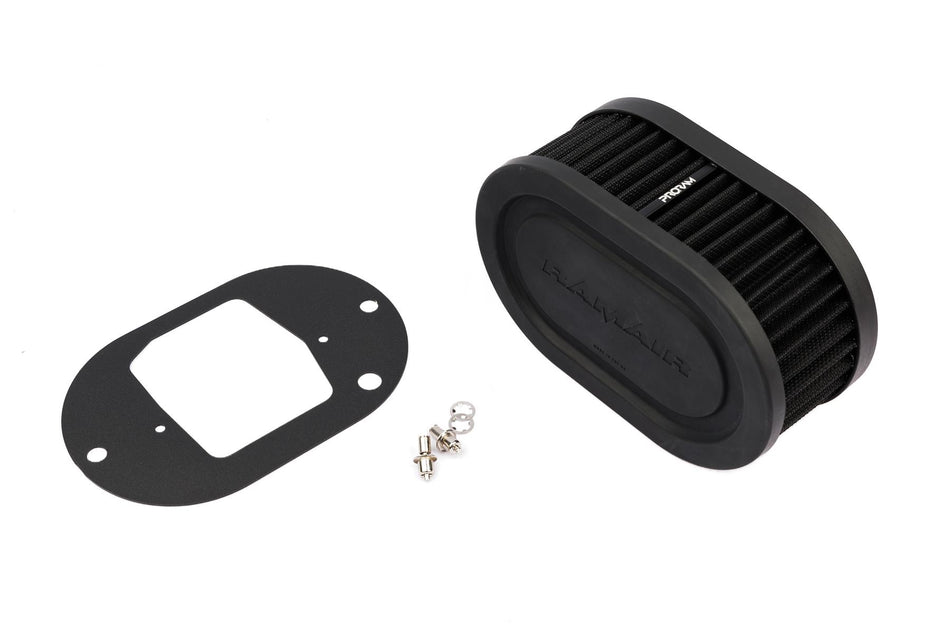 Ramair Pleated Carburettor Air Filter Baseplate to fit Weber 32/34 DFT 65mm Int Height