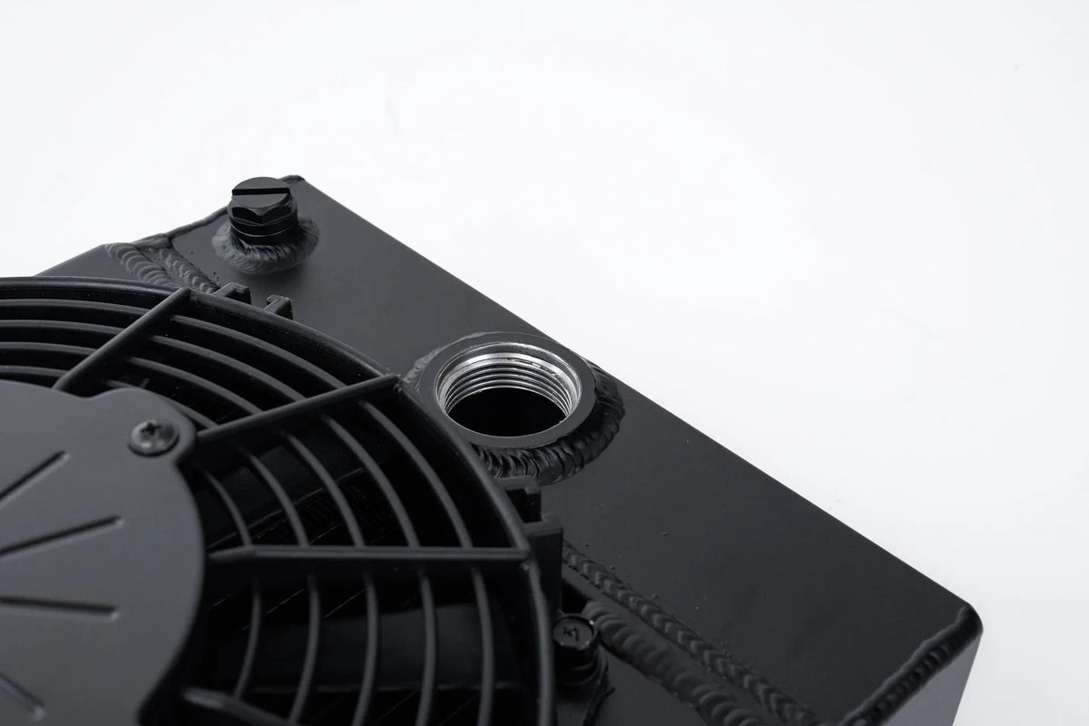 The KING Cooler - Ultimate Drag Race Radiator w/ SPAL Fan & Mounting Kit - Black
