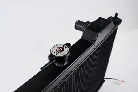 Mitsubishi Evo 7/8/9 Full Size Slim Radiator w/ 12in SPAL Fan - Black