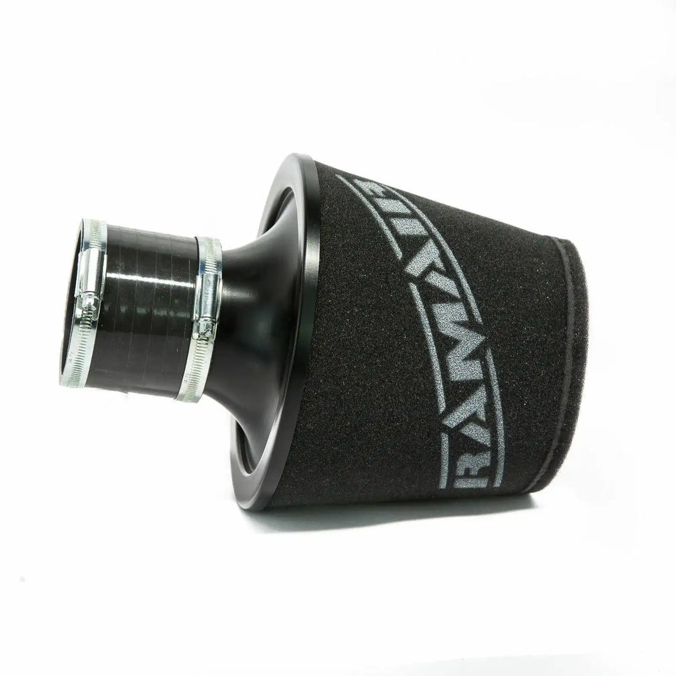 Ramair Large Foam Filter Aluminium Base 70mm OD Black with Silicone Coupler