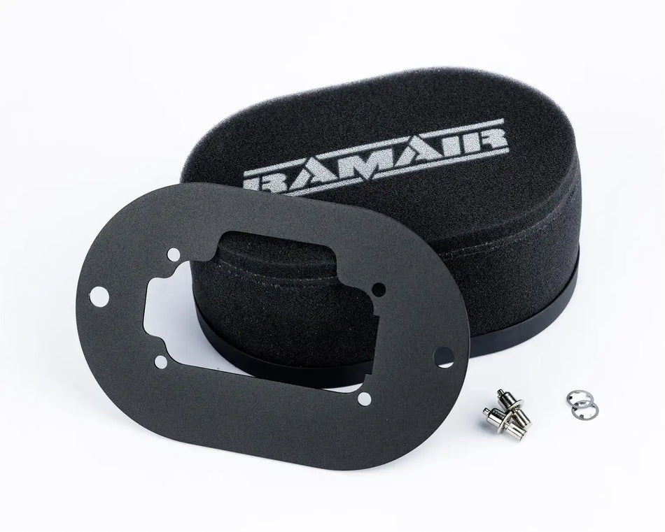 Ramair Carburettor Foam Air Filter with Baseplate to fit Weber 32/36 DGV/DGEV, 38 DGAS/DGMS - 25mm Internal Height