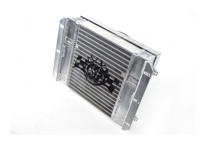 13.8in x 10in Dual Fluid Bar & Plate HD Oil Cooler w/9in SPAL Fan (Discontinued)