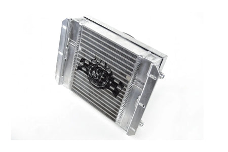 13.8in x 10in Dual Fluid Bar & Plate HD Oil Cooler w/9in SPAL Fan (Discontinued)
