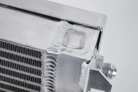 13.8in x 10in Dual Fluid Bar & Plate HD Oil Cooler w/9in SPAL Fan (Discontinued)