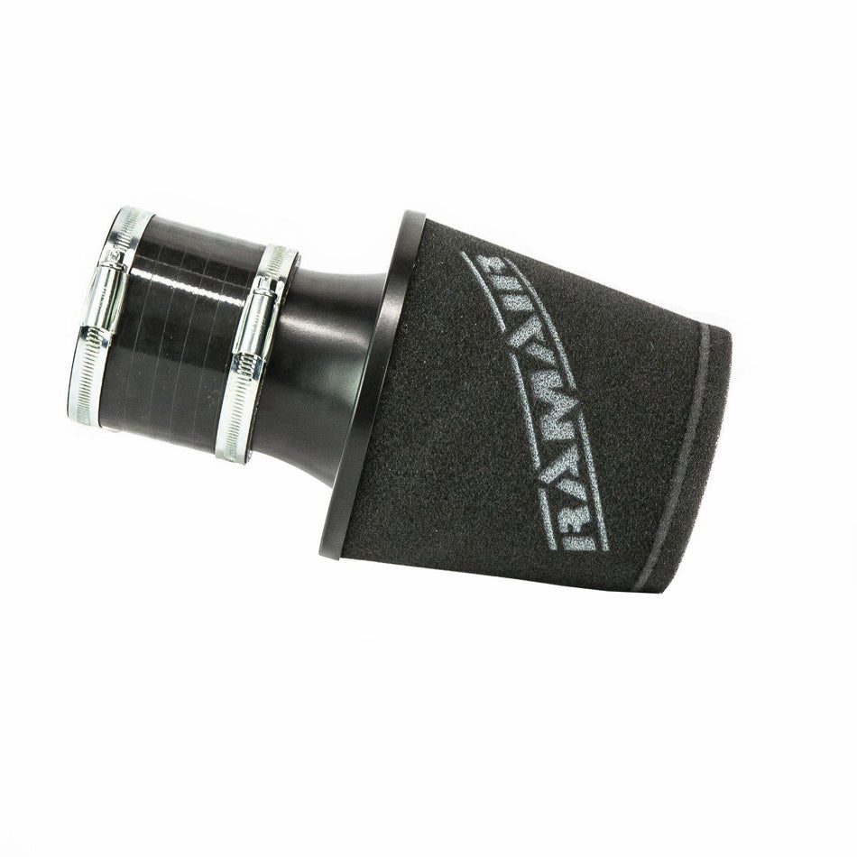 Ramair Small Foam Filter Aluminium Base 80mm OD Black with Silicone Coupler