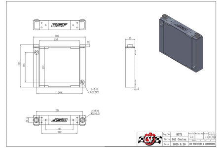 CSF Universal Large Single-Pass Oil Cooler - M22 x 1.5 - 12.0L x 9.33H x 2.16W