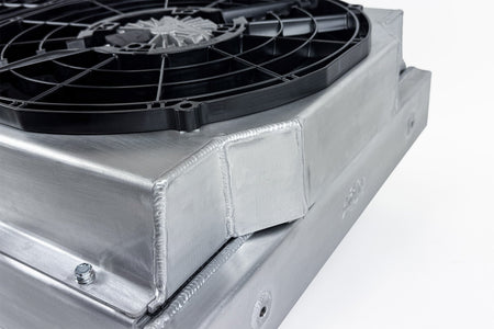 Motorsport Dual-Pass Radiator with Shroud + 14" SPAL brushless fans & harnesses