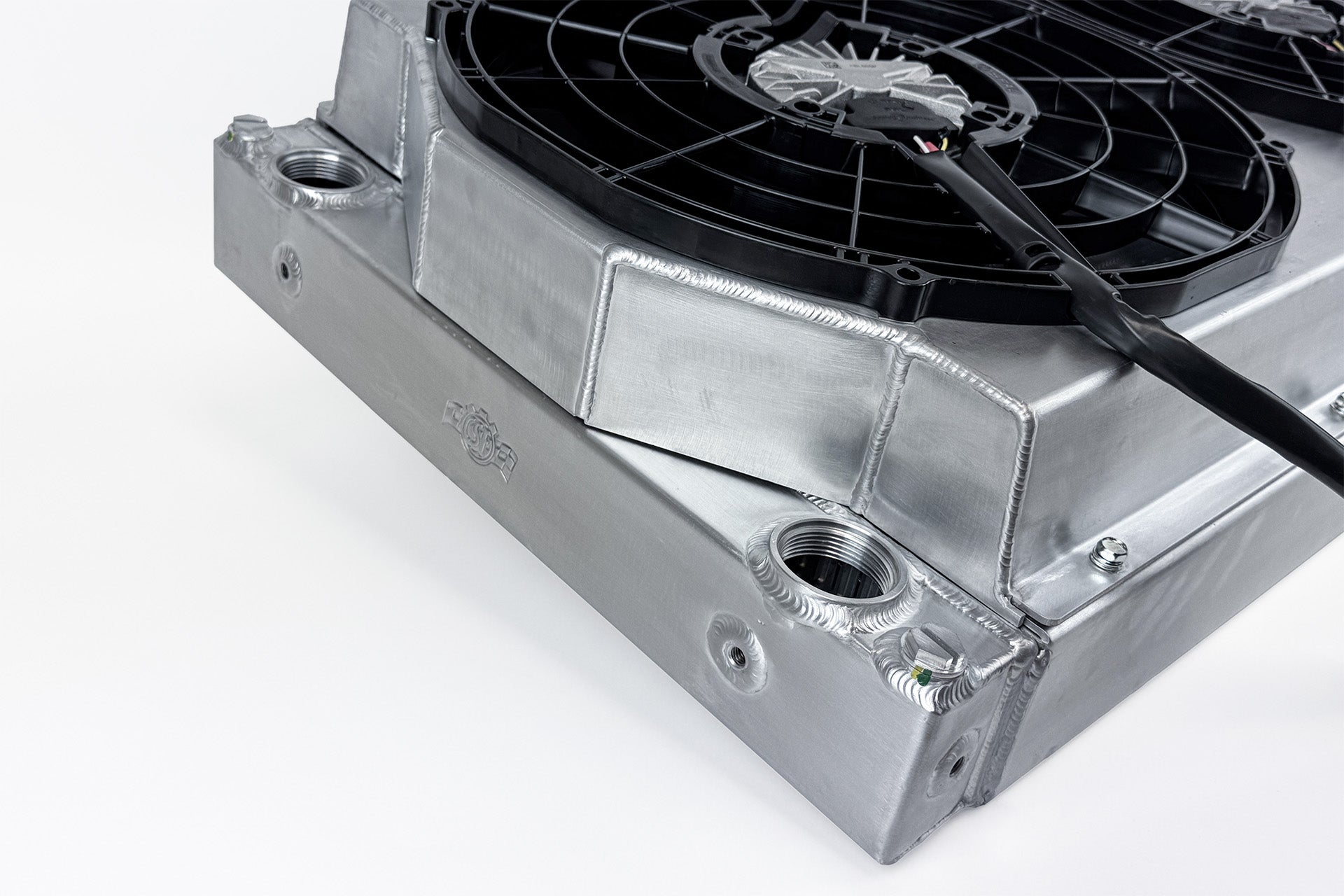 Motorsport Dual-Pass Radiator with Shroud + 14" SPAL brushless fans & harnesses
