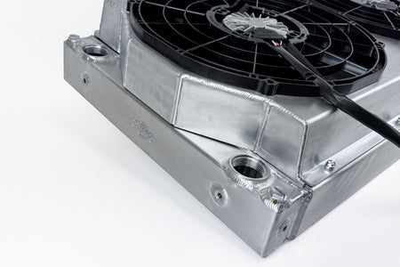 Motorsport Dual-Pass Radiator with Shroud + 14" SPAL brushless fans & harnesses
