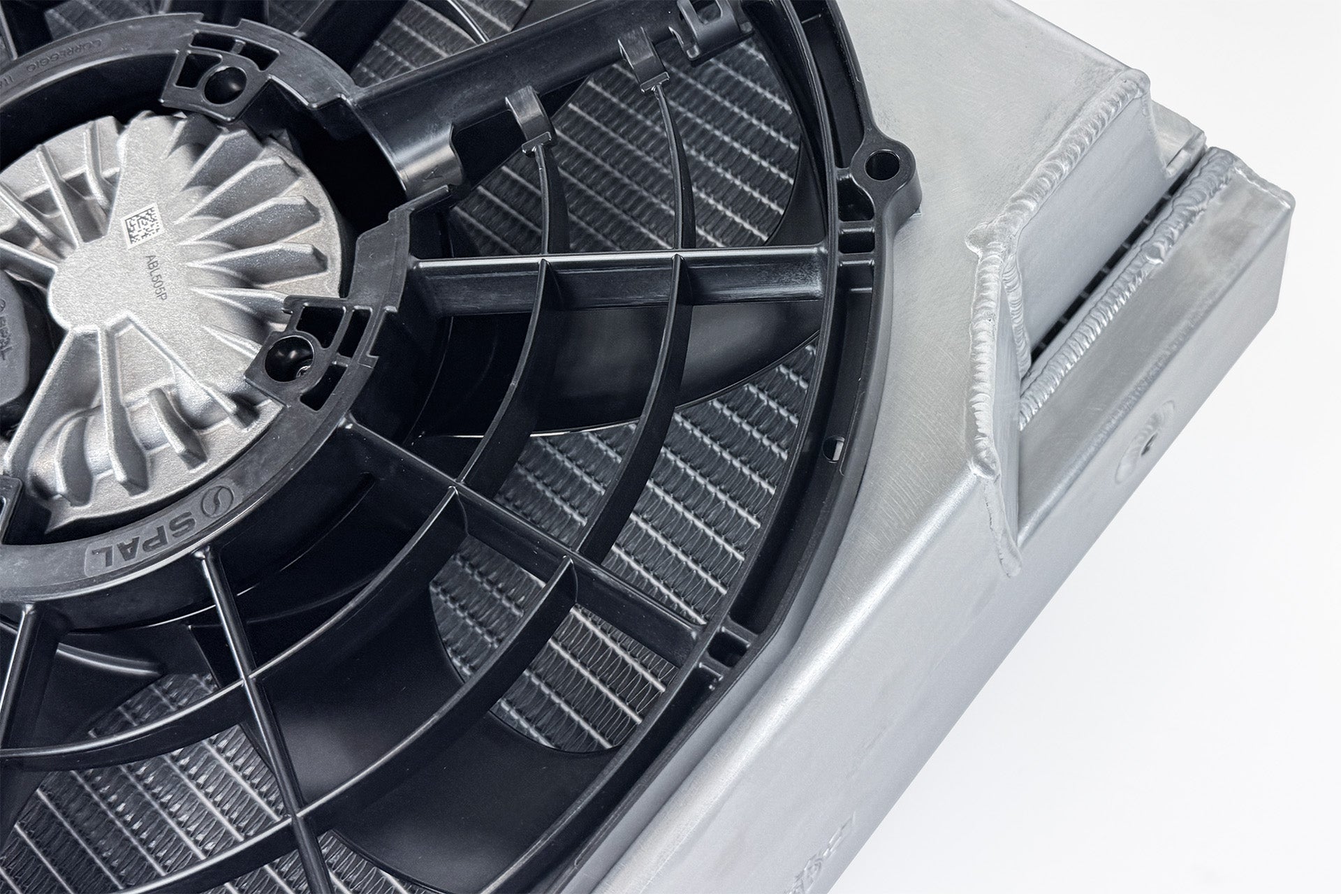 Motorsport Dual-Pass Radiator with Shroud + 14" SPAL brushless fans & harnesses