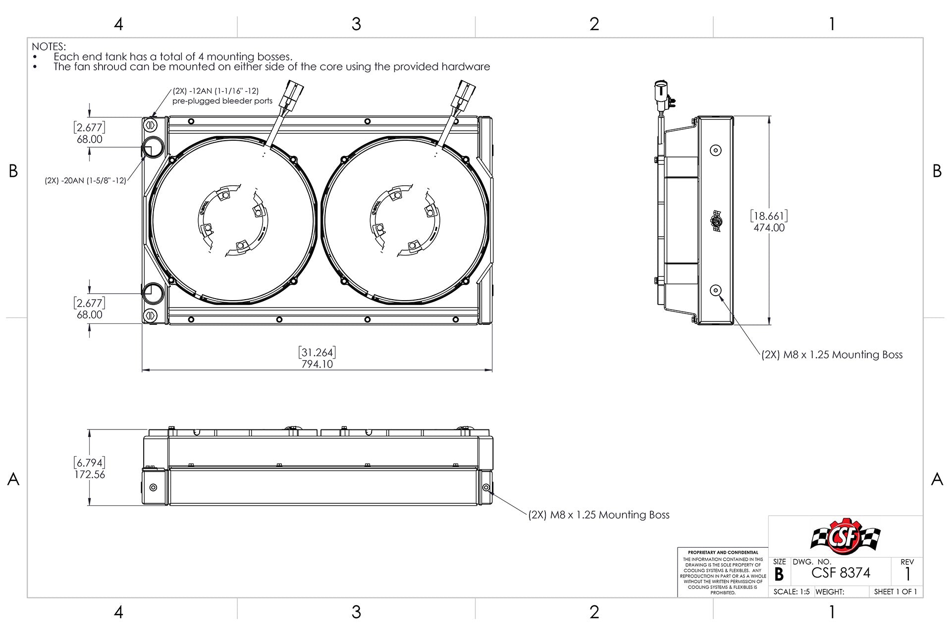 Motorsport Dual-Pass Radiator with Shroud + 14" SPAL brushless fans & harnesses