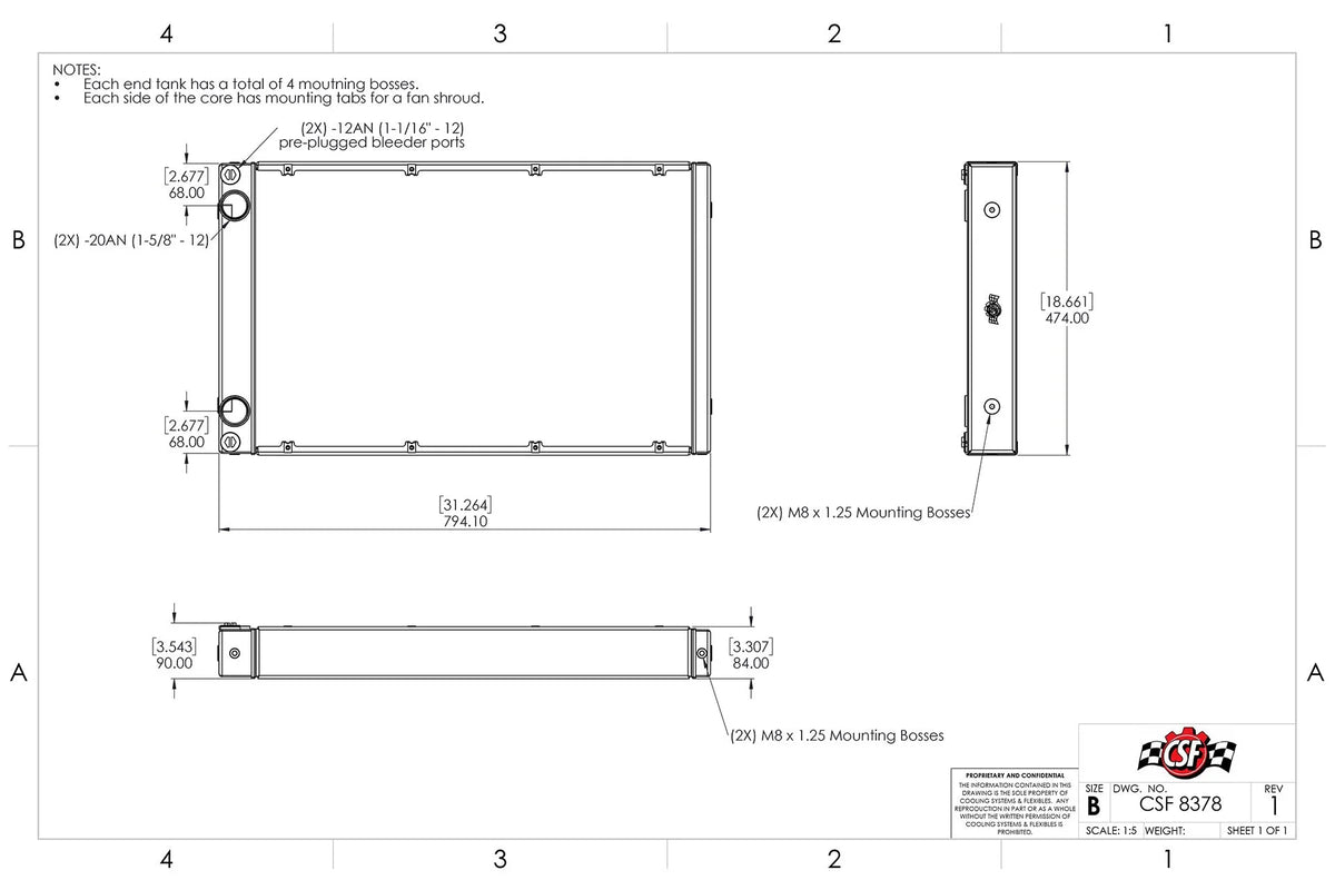 Motorsport Dual-Pass Competition Radiator