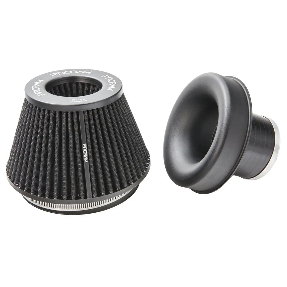PRORAM 102mm ID Neck Medium Cone Air Filter with Velocity Stack and Coupling