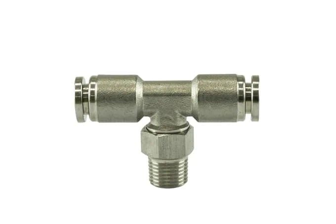 Turbosmart 1/8" NPT Tee Pushloc Fitting - SS - 1/4" External Wastegate [TS-0550-3055]